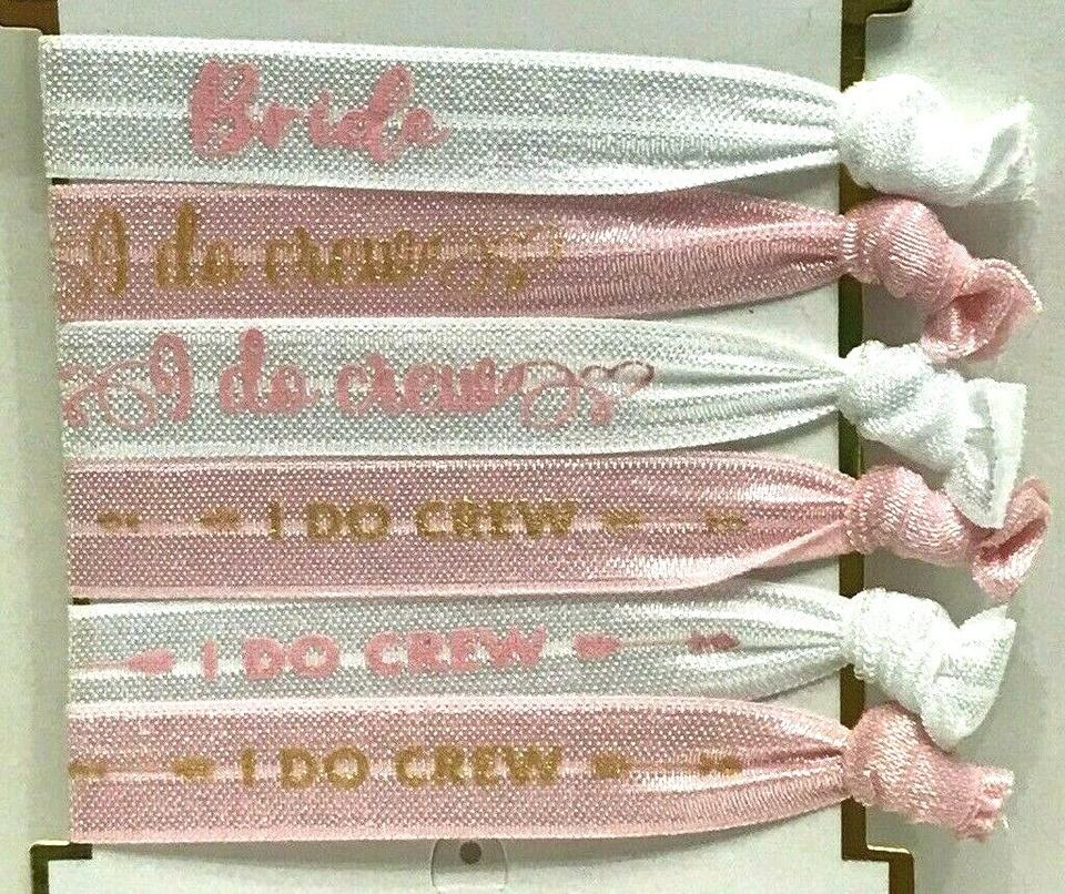 Bridal Hair Ties Will You Help Me Tie The Knot 6pc Bridesmaid Wedding I Do Crew - Image 1 of 3