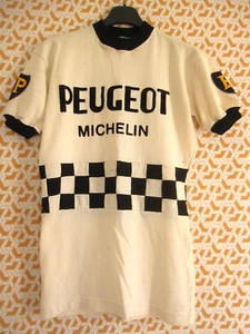 Maillot Cycliste Peugeot Cycles BP Laine Bovis 70'S vintage Michelin - S - Picture 1 of 11
