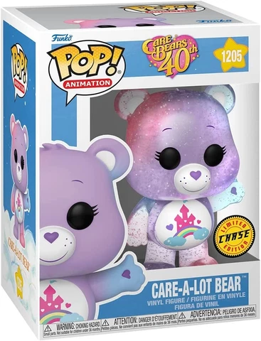 Funko Pop CHASE Care Bears Care-A-Lot (Translucent) Figure w/ Protector Cover