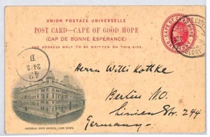 S. Africa COGH QV Stationery Card POST OFFICE CAPE TOWN Vignette 1901 Used PJ52 - Picture 1 of 10