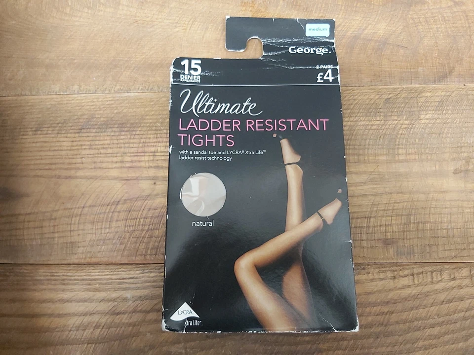George Ultimate 2 Pairs Medium Natural 15 Denier Ladder Resistant Tights  - Image 1 of 1