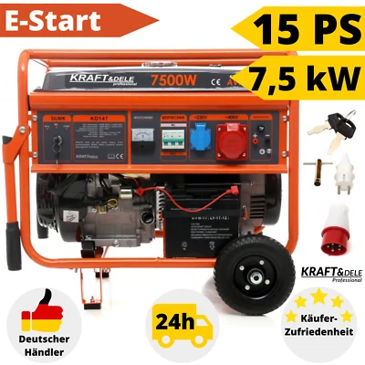 Stromerzeuger Benzin Stromaggregat Notstromaggregat E-Start Stromgenerator 15 PS - Bild 1 von 4