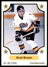 1991-92 7th Inning Sketch OHL Brad Brown North Bay Centennials #53