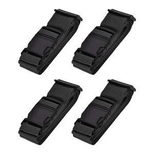 4Pcs Luggage Straps Suitcase Belts with Buckle Label 2Mx5cm Adjustable PP Black - Picture 1 of 7