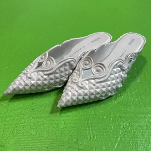 Melissa Y/Project Shoes Womens Size 37 White Sculpted Heels Baroque Vegan Unique - Picture 1 of 11