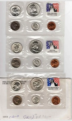 1954-P D S Mint Set - Fantastic Gem BU Coins in Sealed Cellophane - Image 1 of 2