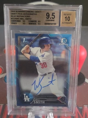 2016 Bowman Chrome 1st Will Smith RC Blue Refractor rookie /150 BGS 9.5 Auto 10 - Image 1 of 2