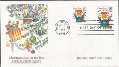 Scott 2798 & 2801 FDC - 29 cent - 1993 - Jack in the Box - FDOI - Image 1 of 2