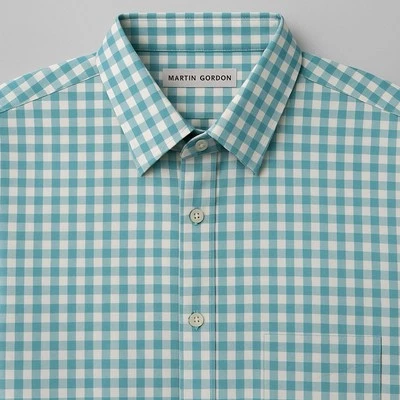 Martin Gordon Men's Long Sleeve Button Down Green/White  Checkered Medium - Image 1 of 4