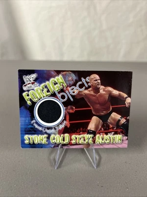 2001 Fleer WWF Рестлмания камень холодный Стив Остин иностранные предметы реликвия рубашка - Изображение 1 из 4