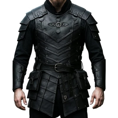 Men Medieval Leather Armor Suit -  Leather Knight Viking Armor LARP Cosplay - Image 1 of 4