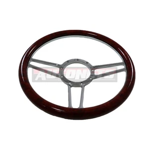 Varilla de volante de 9 orificios de aluminio cromado Chevy GM vintage chapa de madera media envoltura - Imagen 1 de 3