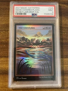 MTG✨Pixel SNOW-COVERED PLAINS (Full Art) FOIL✨SLD PSA 9 MINT RARE Land Jubilee - Picture 1 of 11