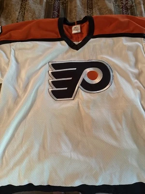 VTG Philadelphia Flyers Eric Lindros Air Knit 88 NHL Jersey Men Sz L Authentic - Image 1 of 4