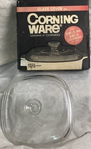 Corning Ware Clear Glass Lid-Pyrex Square Casserole Cover fits: A-9-C-A H132 - Picture 1 of 2