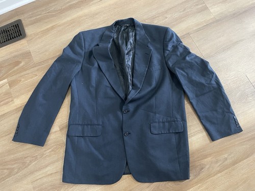 Blazer vintage Burberry uomo 46 blu lana righe cappotto sportivo Burberrys 2 bottoni