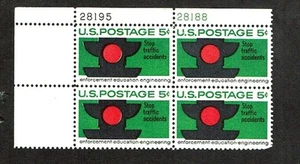 1965 U.S Commem 5c TRAFFIC SIGNAL PLT# Blk of 4 Sc#1272 M/NH/OG/Pristine - Picture 1 of 1