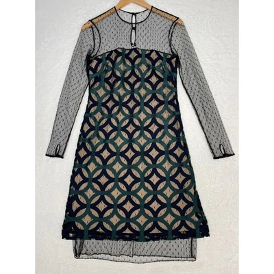 VALE LA PENA Vestido de Fiesta New York Malla Bordado Transparente Forrado Talla 2 Gatsby Sexy Mini Foto 1 de 4