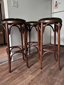 Set Of 3 Vintage Bentwood Stools  - Picture 1 of 9