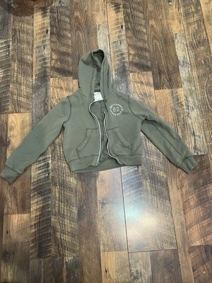 Abercrombie And Fitch Kids Green Zip Up Hoodie, Size 7/8 Y2K Full Zip Excellent - Image 1 of 4