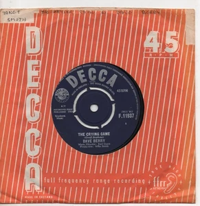 DAVE BERRY the crying game*don't gimme no lip child UK DECCA SIDE B = GREAT BEAT - Picture 1 of 4