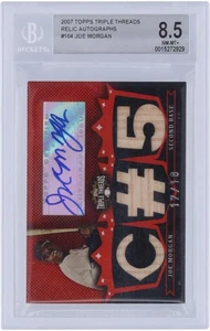 Joe Morgan Colt .45s Signed '07 Topps Triple Threads TTRA-104 17/18 BGS 8.5 Card - Picture 1 of 4