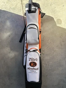 Tito's Vodka X Vessel Pencil Carry Bag Golf Stand NEW! Black/Orange/White - Picture 1 of 3