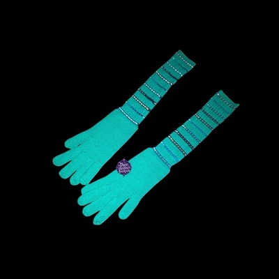 Винтажные вязаные оперные перчатки Missoni 23 дюйма удлиненные разноцветные в полоску шерсть для подиума - Изображение 1 из 4