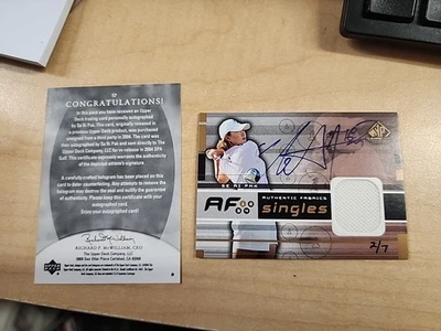 2003 SP Game Used Authentic Fabrics Se Ri Pak #AF-SR RC Buyback Auto /7 ZP - Image 1 of 4