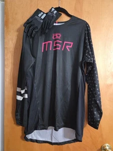 Womens MSR Motocross /ATV Jersey Sz XL Black & Gloves Sz M - Foto 1 di 7