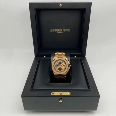 Reloj Audemars Piguet Royal Oak Offshore oro rosa 26470OR esfera champán B&P Foto 1 de 4