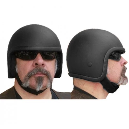 NEW MATT BLACK FIBREGLASS OPEN FACE LOWRIDER CANNONBALL NOVELTY HELMET XS - 3XL - image 1 of 2