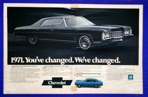 Póster de arte publicitario Chevrolet 1971 You've Changed We've Changed 20" x 13,5" Caprice - Imagen 1 de 2