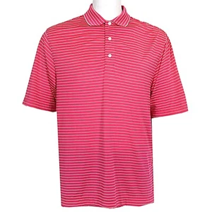 Footjoy Polo Shirt Men's Large SF Presidio Golf Course Logo Pink Stripe - Picture 1 of 10