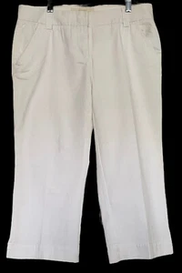 J. Crew 100% Cotton Classic Twill Chino Favorite Fit Crop Pants White Size 8 NWT - Picture 1 of 8