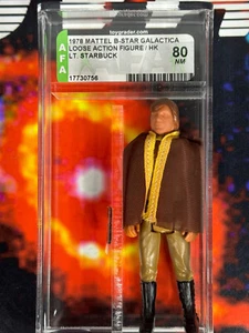 Mattel Vintage 1978 Battlestar Galactica Teniente Starbuck Suelto AFA Grado 80 - Imagen 1 de 11