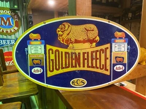 GOLDEN FLEECE BOWSER REPRO METAL TIN SIGN PERFECT BAR MAN CAVE HOT ROD - Picture 1 of 3