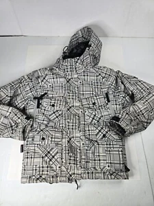 Turbine Boardwear Men's Snowboarding Ski Hoodie Jacket Gray Plaid Boys XS Winter - Picture 1 of 12