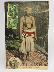 RARE Antique 1910 HAWAII SOUTH SEA CHIEF/ Aloba Nui/ Posted/ Used Stamps - Picture 1 of 4
