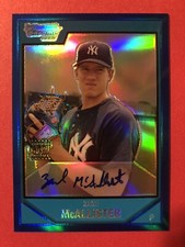 ZACH MCALLISTER 2007 Bowman Chrome Prospects Blue Refractor Autograph BC251 /150