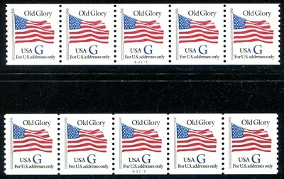 US 2890 PNC Strips of Five #A2212 and A2214 MNH - Image 1 of 2