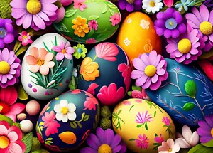 Easter Jigsaw Puzzles for Kids Colorful Easter Egg Puzzle Easter Puzzles for Adu - Picture 1 of 12