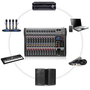 8/12/16 Channel Mixing Console Sound Pro USB Bluetooth Live Studio Audio Mixer - Picture 1 of 42
