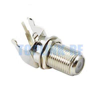 100x F Type Female Jack  Bulkhead Right Angle Thru Hole PCB Mount Connector New - Image 1 of 4