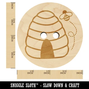 Bee Hive with Bee Wood Buttons for Sewing Knitting Crochet DIY Craft - Picture 1 of 10