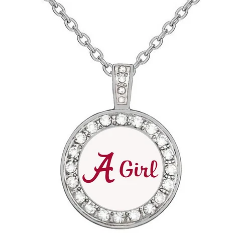 A Girl Alabama Crimson Tide Womens Sterling Silver Necklace Jewelry Gift D18 Cover