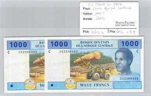 2 BILLETS - BANQUE DES ETATS DE L'AFRIQUE CENTRALE - 1000 Frs - C= TCHAD - 2002 - Imagen 1 de 2