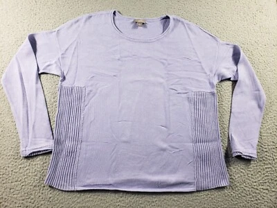 J Jill Sweater Women's Small Purple Knit Sweatshirt Cotton Casual Stretch - Image 1 of 4