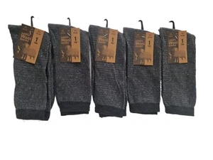 5 Pairs Men's Lambswool Thermal Socks - Grey Warm Winter Hiking Walking UK 6-11 - Picture 1 of 5