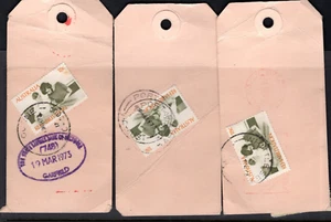 1970's 18c Rehabilitation Post MAIL PARCEL Tag Label Australia x 3 REF: TG27 - Picture 1 of 1